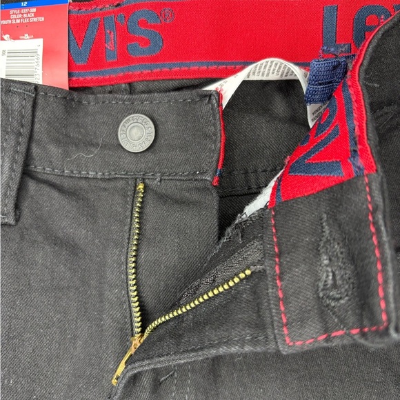 New LEVI’S Youth 511 Dark Black Slim Flex Stretch Adjustable Waist | Size 12R - Picture 3 of 9